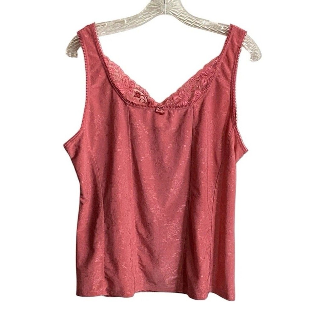 Women's Satin Camisole Top 2X Salmon Pink Stretch Boho Fairy Grunge Whimsygoth